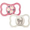 MAM Chupete con Escudo Ventilado, a Partir de 6 Meses, con Tetina Simétrica, Plana y Flexible de Silicona de Fácil Aceptación, con Caja Autoesterilizadora, Air, Rosa Mate, Pack de 2uds