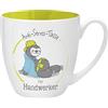 Gruss & Co 45490 - Tazza anti-stress per gli artigiani, 45 cl, idea regalo, in porcellana New Bone Cina, 9,5 cm, colore: giallo