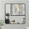 Americanflat Specchio Quadrato da Parete 80x80 cm con Cornice Nera - Moderno per Bagno, Camera, Salotto