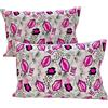 PETTI Artigiani Italiani - Coppia di Federe Cuscino 50x80 cm in Microfibra, Cuscini Arredo Camera da Letto, Divano, Salotto, Set 2 Fodere Copricuscino, Federa Lipstick Bianco, 100% Made in Italy