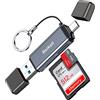 Beikell Lettore di Schede SD, [ Supporto OTG ] Alta Velocità Adattatore USB 3.0 Tipo C Lettori Schede di Memoria con Portachiavi per MMC/Micro SD/TF/SDXC/SDHC/Micro SDHC/Micro SDXC