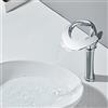 SJQKA Rubinetto per lavabo a cascata, rubinetto bagno cromato, lavabo freddo e caldo,Rubinetto lavandino per bagno, bagno in ottone miscelatore,Cromo,alto