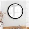 Americanflat Specchio Rotondo da Parete da 51 cm con Cornice Nera - Specchio Tondo Bagno, Camera da Letto, Ingresso, Salotto - Specchio da Parete Rotondo Grande