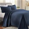 Superior Paisley Jacquard Matelassé Copriletto, Cotone, Blu Navy, Completo