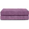 Komfortec Asciugamani 2 per Sauna 70x200 cm in 100% Cotone,470 g/m², Asciugamano Doccia Grande, Morbido, Asciugatura Rapida, Violetto