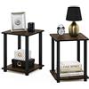 Furinno Simplistic Tavolino, set di due, noce Columbia/nero