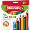 Fibracolor Matì Super astuccio 24 pastelli colorati in legno esagonale punta media