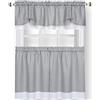 Achim Soft Window Tier & Valance Set mantovana per finestre morbide, Poliestere, Grigio/Bianco, W 24 x L 58 (1 Panels)