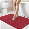 Emma Barclay Orkney - Set da Bagno Crosshatch, 2 Pezzi, Colore Bordeaux, Tappetino 45 x 75 cm, piedistallo 45 x 45 cm