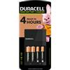 Duracell caricabatterie - Ricarica in 4 ore, con 2 batterie AA e 2 batterie AAA