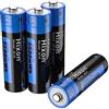 Kratax Batterie ricaricabili al litio AA da 1,5 V, 1600 cicli, per