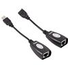 VGEBY USB 2.0 Extender Ethernet RJ45 Adattatore di Estensione del Cavo Rete Cablata USB to USB c