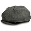 AYAMAYA - Cappello da uomo in tweed, basco da strillone, cappello da ragazzo del giornale Shelby, grigio, vintage, regolabile, a 8 pezzi, cappello a berretto Gatsby, XL