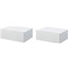 HOMCOM Set 2 Comodini Sospesi per Camera, Comodini Moderni con Fissaggio a Parete, in Legno Bianco, 40x30x15cm|Aosom
