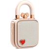 divoom Love-Lock, altoparlante Bluetooth, piccolo altoparlante portatile, wireless, stereo pairing retrò, decorazione da scrivania, per ragazze, rosa