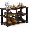 Furinno Scarpiere, Dark Cherry and Black, 3-Tier Single