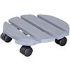 Wagner Carrello per Piante CREO Ø 29 x 8,5 cm I Carrello per Fiori in Legno massello FSC® Rigato, Grigio I per Interni I Portavaso in Legno con Ruote I Portata 100 kg I Fatto in UE - 20086401