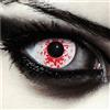 DESIGNLENSES, Lenti colorate bianche sanguinante per costume di Halloween da zombie, senza gradazione, lentes colore bianco con schizzi di sangue + custodia per lenti Blood Splash