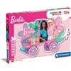 Clementoni- Barbie Supercolor Puzzle-Barbie-104 Pezzi Sagomato, Shaped, Puzzle Bambini 4 Anni-Made in Italy, Multicolore, 27164