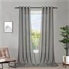 Melodieux Tende a 2 pannelli, in finto lino, semi-velate, con occhielli, per camera da letto, soggiorno, finestra, colore grigio, 140 x 137 cm