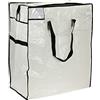 Household Essentials Medium Storage Bag, Clear Polyethylene with Black Trim Borsa portaoggetti Media, in polietilene Trasparente con Bordo Nero, Robusto Materiale plastico Intrecciato, Bianco, M