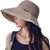 FEOYA Cappello da sole piatto da donna in cotone anti-UV Estate Spiaggia Ampio bordo per tempo libero pieghevole a forma di fiocco farfalla taglia 56-58, blu, Taglia unica