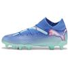 PUMA Future 7 PRO FG/AG Jr, Soccer Shoe, Bluemazing White-Electric Peppermint, 35.5 EU