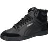 PUMA Unisex Shuffle Mid Fur Scarpe da ginnastica, Schwarz Puma Black Puma Black Steel Gray, 38.5 EU