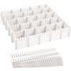Melldrry Separatori per Cassetti, 24 Pezzi Divisori per Cassetti Regolabili 32x7cm, Organizzatore per Cassetti in Plastica, per Ufficio, Cucina o Camera da Letto (Bianco)