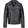 URBAN 5884 Giacca Pelle Uomo Perfecto, Giubbotto in Vera Pelle Bovina Soffice e Resistente, Chiodo Uomo stile Biker, Nero, 2XL