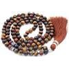 Generic Fukugems 108 Mala Tibetano Collana per Donne Uomo, Mala Bracciale Buddista, Meditazione Mala, Mix-Color Tiger Eyes Stone Yoga Mala