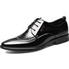 Hoefirm Scarpe Verniciata Uomo Derby Pelle Scarpe Stringate Vestito Oxford Elegante Formale Business Nero 43