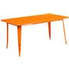 Flash Furniture Tavolo Rettangolare per Interni-Esterni, Metallo, Arancione, 160.02000000000001 x 86.36 x 10.16 cm