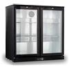 METRO Professional Frigo Vetrina per bevande con porta in vetro, 90x53x86.5 cm, acciaio/alluminio/vetro, refrigerazione ad aria, con serratura e chiave (Nero, 198 L)