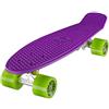 Ridge, Skateboard con ruote, completo e montato, Mini Cruiser Retro Stil In M Rollen , 55 cm, viola/Verde (purple/Verde)