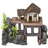Nobby casa de madera con plantas acuario adornos, 15,5 x 8 x 12 cm)