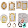 Asaisimg 6 PCS Stampo in silicone per cornici vintage Barocco stile Silicone Fondente torta decorazione stampo, 3D Curlicues Scroll Lace Photo Frame stampi per zucchero pasta di gomma biscotti al cioccolato