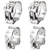 Pamtns 4 Pezzi Fascette Stringitubo Acciaio Inox Morsetti per Tubi Fascette a Perno di Snodo Fascette Metalliche Fascetta di Scarico Regolabile 44-47 mm Fascetta per Gomma Bullone a T Morsetto Pesante