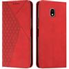KOUYI Cover per Samsung Galaxy J3 2017 / J330, Custodia Portafoglio,Cover Libro,Pelle Flip/Folio Case con [Funzione di Supporto] [3-Scheda Slot] [Magnetica] Antiurto (Rosso)