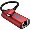 SGEYR Adattatore Usb C Ethernet, Adattatore Lan Usb C, Adattatore Cavo Ethernet, Adattatore Ethernet Usb C, Usb to Ethernet, Adattatore Usb Rj45, Adattatore Usb Ethernet, per MacBook Surface, Rosso