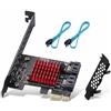 YUNKOZAND Scheda controller PCIE SATA 3.0 a 2 porte, scheda di espansione PCI-E 3.0 GEN3 JMicron JMB582 6 Gbit/s