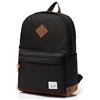 VASCHY Zaino Uomo, Donna Casual Scuola Superiore Università, Vintage Zaino Classico Impermeabile porta PC 15.6 Pollici da Viaggio Lavoro Campeggio Nero