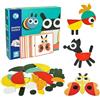 Goujfol Tangram Legno, Giochi Montessori Bambini Animali Puzzle Educativi Giocattoli, Creativi Gioco Interattivi Apprendimento Colore Blocchi Costruzioni, Regalo per Bambina 3 4 5 Anni (typ-1)