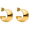 Purelei Orecchini Signature Bold, Orecchini a cerchio da donna in acciaio inossidabile, Cerchi eleganti, Diametro 18 mm, Regalo per donna (Oro)