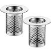 Hyakoz 2 Pezzi Filtro di Scarico del Bagno, in Acciaio Inossidabile, Lavandino Protezioni Doccia Capelli, Cucina, Balcone