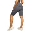 Nuofengkudu Pantaloncini Donna Sportivi Ginocchio Vita Alta Tasche Push up Palestra Shorts Cargo Pantaloni Corti Elasticizzati Moda Calzoncini Running Fitness Jogging Yoga Gym Estivi Grigio M