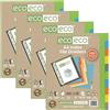 Eco-eco - Set di 10 divisori per file con indice di argomento, 50% riciclati, multiforati e rinforzati, 200 g/m², confezione da 4