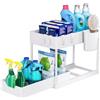 Puricon Organizer Sottolavello Cucina a 2 Livelli, Organizer Sottolavello Portaoggetti Ripiano Multiuso sotto Lavello per Cucina Bagno (Bianco,1)