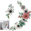 Wanfoou Adesivo decorativo per porta e bagno, con motivo floreale, Adesivi decorativi floreali per bagno, WC, da parete, per la decorazione della parete della cameretta dei bambini
