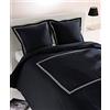 Royal Room - Parure nera Menton - Copripiumino 240 x 220 cm + 2 federe 65 x 65 cm 100% percalle di cotone 200 fili